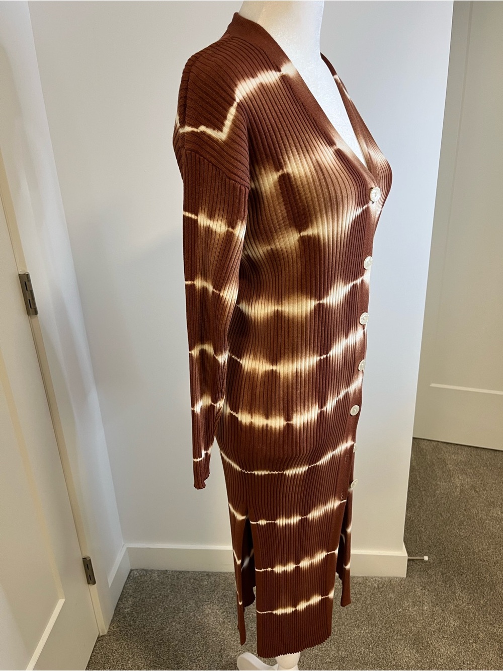 MNG Tie-Dye Ribbed Long Button-Front  Cardigan - FREE SHIPPING on Bundles $95+ - Picture 6 of 16